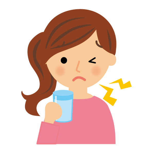 イラスト素材:歯が沁みる女性
