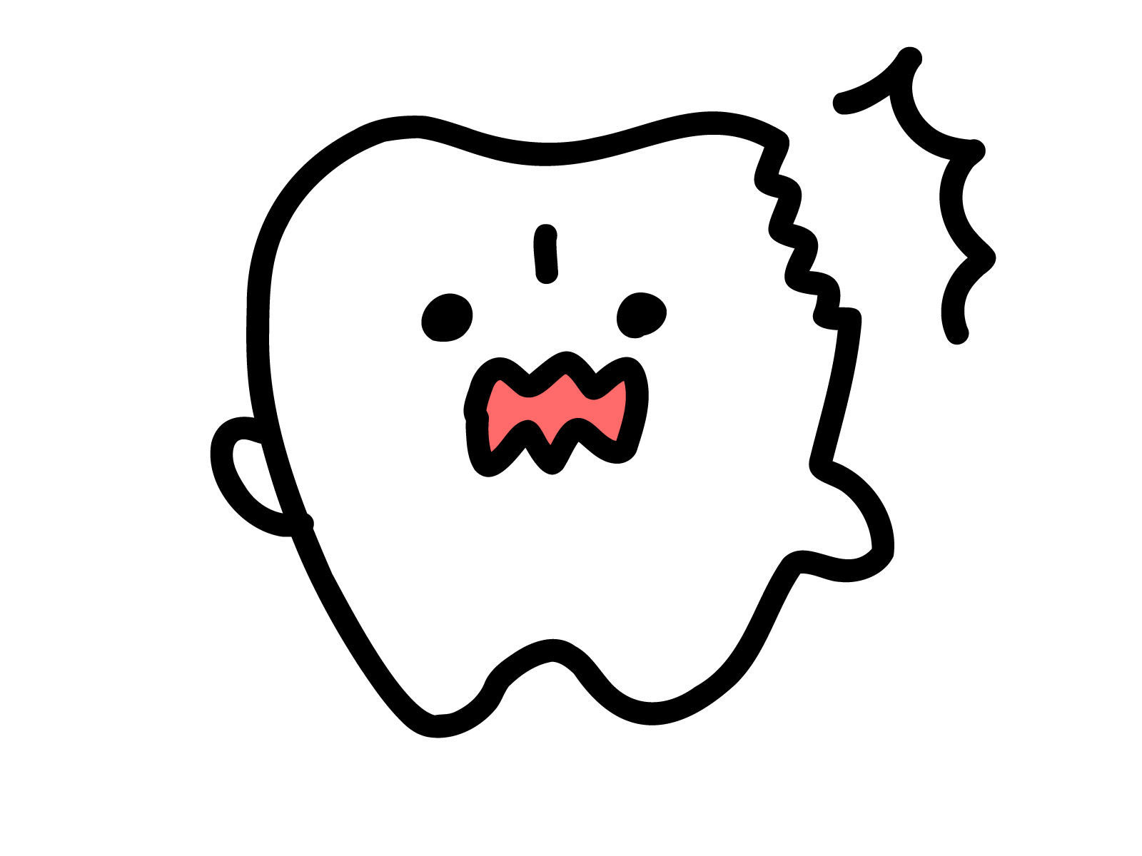 イラスト素材:欠けた歯くん